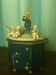 My mother's music box: The Man in the Moon with cherubs